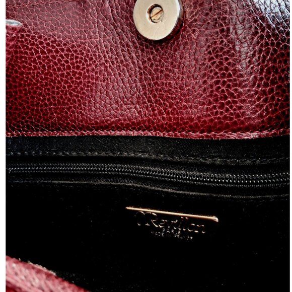 RARE Vintage Revillon French Bucket/Hobo Bordeaux Leather Antique Handbag - Picture 9 of 12